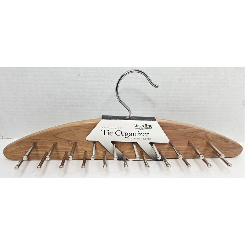 Cedar Tie Rack, Belt & Scarf Hanger / Closet Organizer 42 Pegs New
